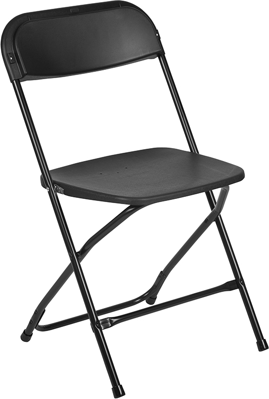 Black standard folding chairs