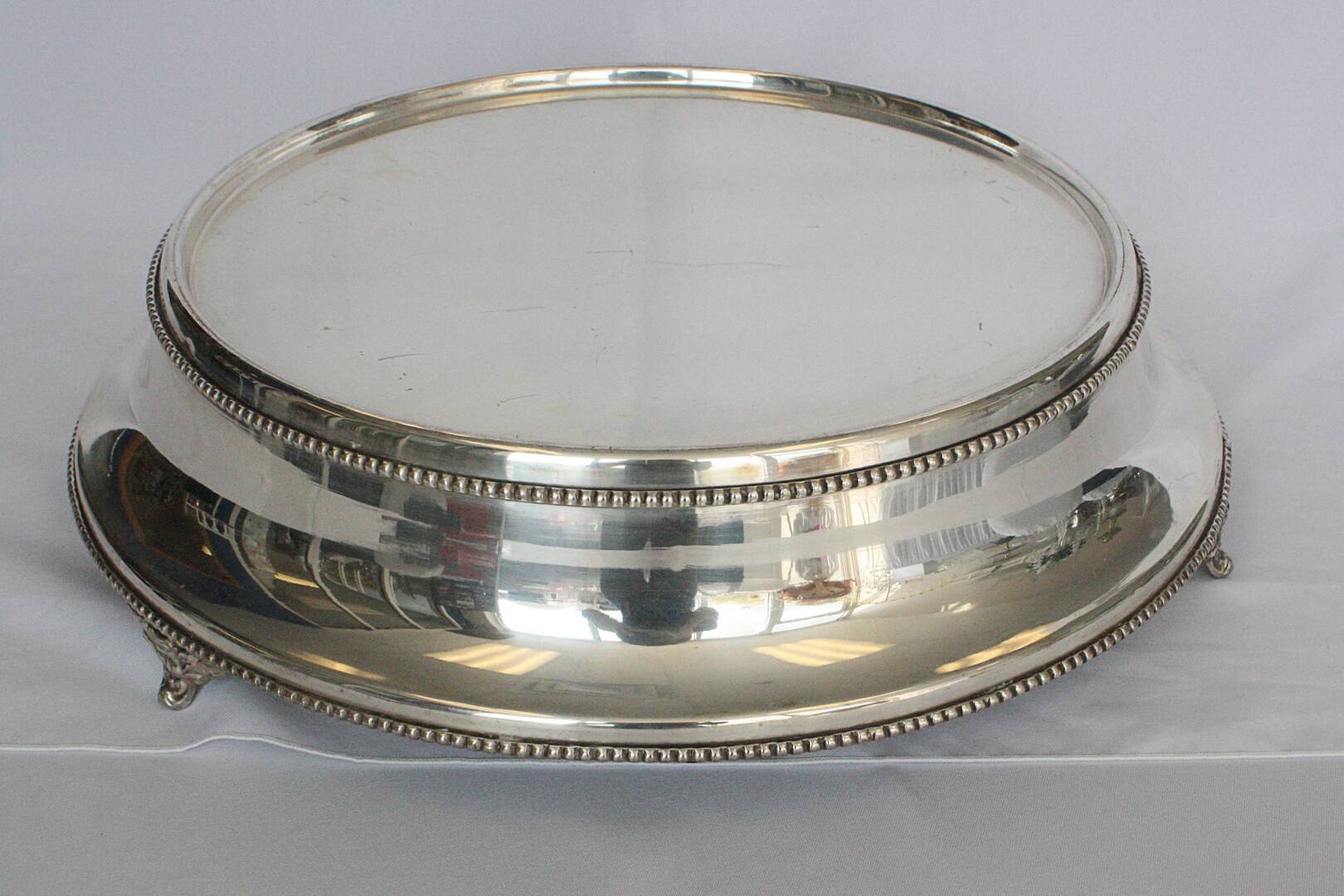 Silver plated cake base 18"