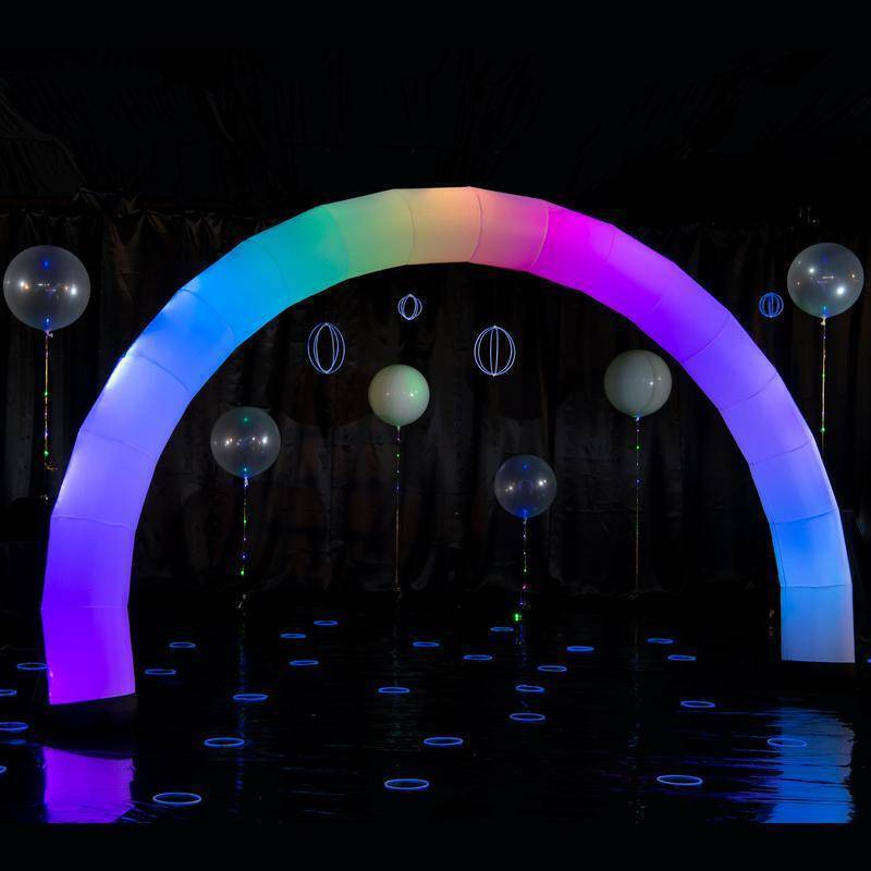 Inflatable color changing arch