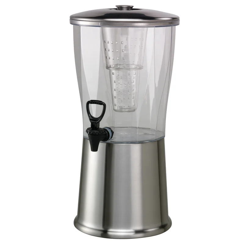 Acrylic beverage dispenser w/silver base