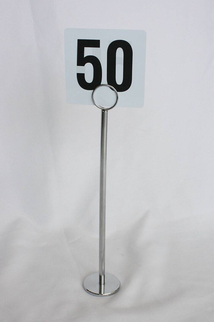 table number stands silver